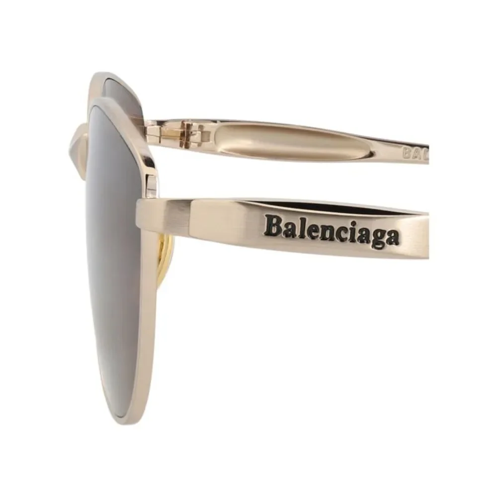 Balenciaga Cat Eye-Frame Metal Sunglasses Gold Womens